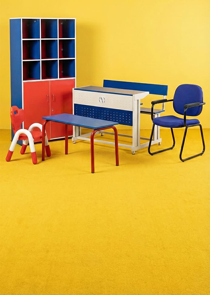 Ergon Xlu classroom and kindergarten furniture sized for different age groups