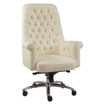 White or cream leather executive chair for modern office Hyderabad