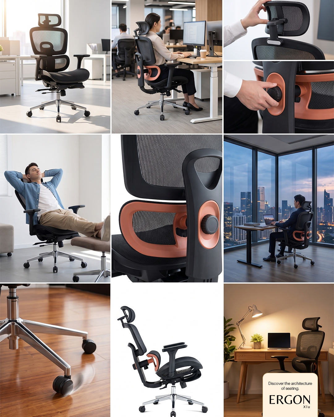 Lumina Ergonomic Mesh – Operational Office Chair – alternate view by Ergon Xlu