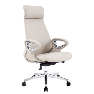 Ergon xlu mid-back black leather operational chair with matte black frame.