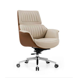 Ergon xlu 827-B mid-back premium black leather operational desk chair.